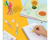 BIC Stylo à bille rétractable 4 Colours Kawaii, blister de 3