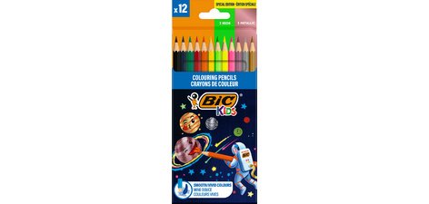 BIC KIDS Crayon de couleur Cosmo, étui en carton de 12