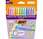 BIC KIDS Feutre Couleur medium Pastel, étui en carton de 12