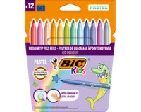 BIC KIDS Feutre Couleur medium Pastel, étui en carton de 12
