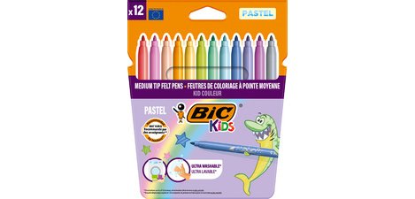 BIC KIDS Medium Pastel Color Marker, carton case of 12
