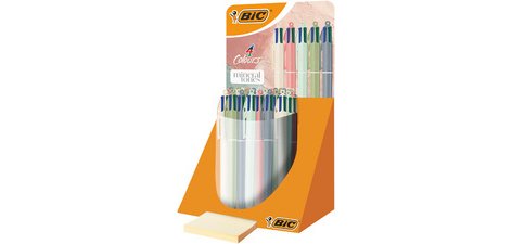 BIC Stylo à bille 4 Colours Mineral Tones, présentoir