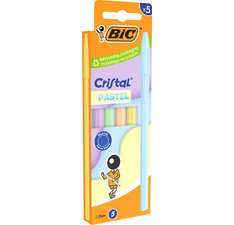 BIC Stylo à bille Cristal Pastel, assorti, blister de 10