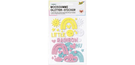 Sticker pailleté en caoutchouc mousse 'Rainbow'
