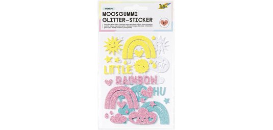 Sticker pailleté en caoutchouc mousse 'Rainbow'