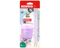 Kit crayon de papier 'Pastel', 4 pièces