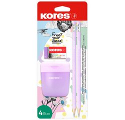 Kit crayon de papier 'Pastel', 4 pièces