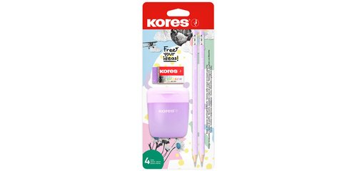 Kit crayon de papier 'Pastel', 4 pièces