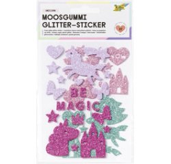Sticker pailleté en caoutchouc mousse 'Unicorn'