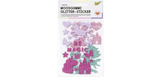 Sticker pailleté en caoutchouc mousse 'Unicorn'