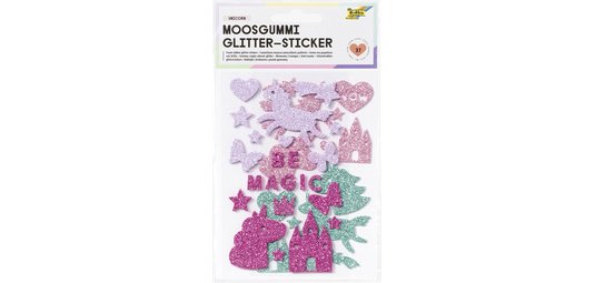 Sticker pailleté en caoutchouc mousse 'Unicorn'