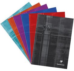 Cahier broché rembordé rigide, A4, quadrillé