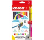 Crayon de couleur 'KOLORES', étui de 12 + 2x Duo