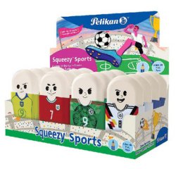 Gomme en plastique Squeezy Sports, présentoir