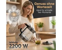Bouilloire PC-WKS 1322, 1,7 L, verre / dark inox