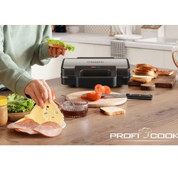 Appareil à croque-monsieur PC-ST 1315, inox/noir