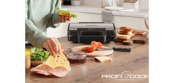 Stainless steel/black sandwich maker PC-ST 1315