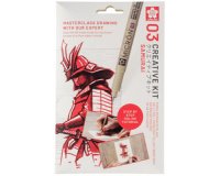 Kit créatif Samouraï, 3 stylos + papier