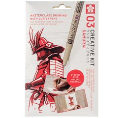 Kit créatif Samouraï, 3 stylos + papier