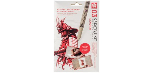 Kit créatif Samouraï, 3 stylos + papier