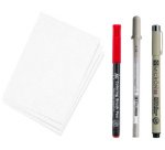 Kit créatif Samouraï, 3 stylos + papier