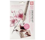 Kit créatif Fleurs de cerisier, 3 stylos + papier