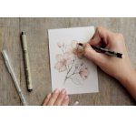 Kit créatif Fleurs de cerisier, 3 stylos + papier