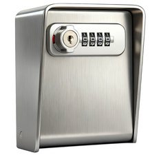 Mini-kluis voor sleutels inox, voor 1 sleutelbos, zilver