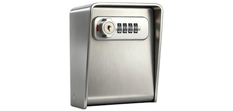 Mini-kluis voor sleutels inox, voor 1 sleutelbos, zilver