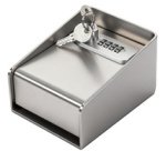 Mini-kluis voor sleutels inox, voor 1 sleutelbos, zilver
