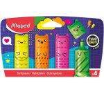 Surligneur Mini FLUO'PEPS KAWAI, blister de 4