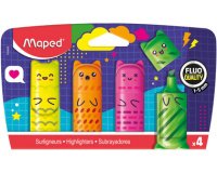 Mini Highlighter FLUO'PEPS KAWAI, pack of 4