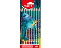 Crayon de couleur triangulaire DRAGON, étui de 12