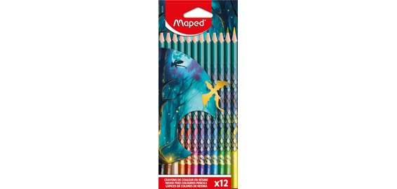 Crayon de couleur triangulaire DRAGON, étui de 12