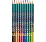 Crayon de couleur triangulaire DRAGON, étui de 12