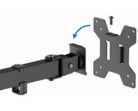 Support double écran, longueur bras 376 mm, noir