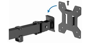 Support triple écran, longueur bras 376 mm, noir