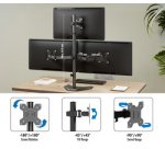 Bras support triple écran, avec socle, noir