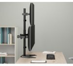 Bras support triple écran, avec socle, noir