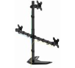 Bras support triple écran, avec socle, noir