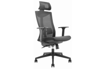 Fauteuil de bureau, dossier en mesh, noir