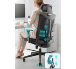 Fauteuil de bureau, dossier en mesh, noir