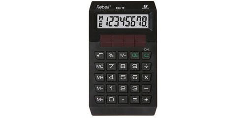 ECO 10 Calculator, 8 digits, black