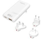 Chargeur de voyage double USB, 65 W, extra-mince