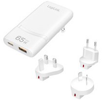 Chargeur de voyage double USB, 65 W, extra-mince