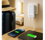 Chargeur de voyage double USB, 65 W, extra-mince