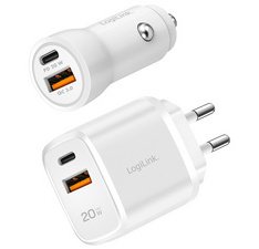 Set de 2 chargeurs USB, allume-cigare & secteur