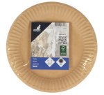 Assiette en carton, rond, diamètre: 230 mm, marron