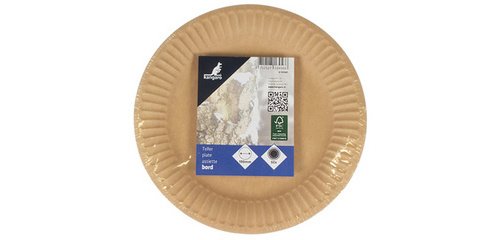 Plate, round, diameter: 230 mm, brown