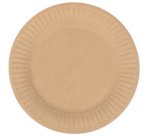 Assiette en carton, rond, diamètre: 230 mm, marron